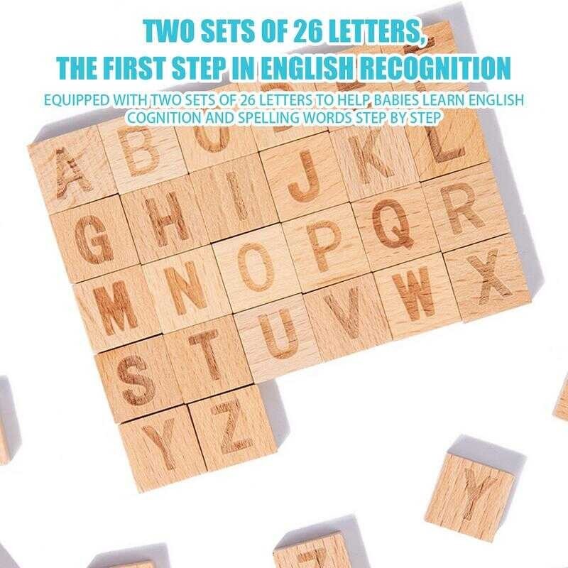 유 Wooden Cvc Word Spelling Games English Words Learning Blocks With 30 ...