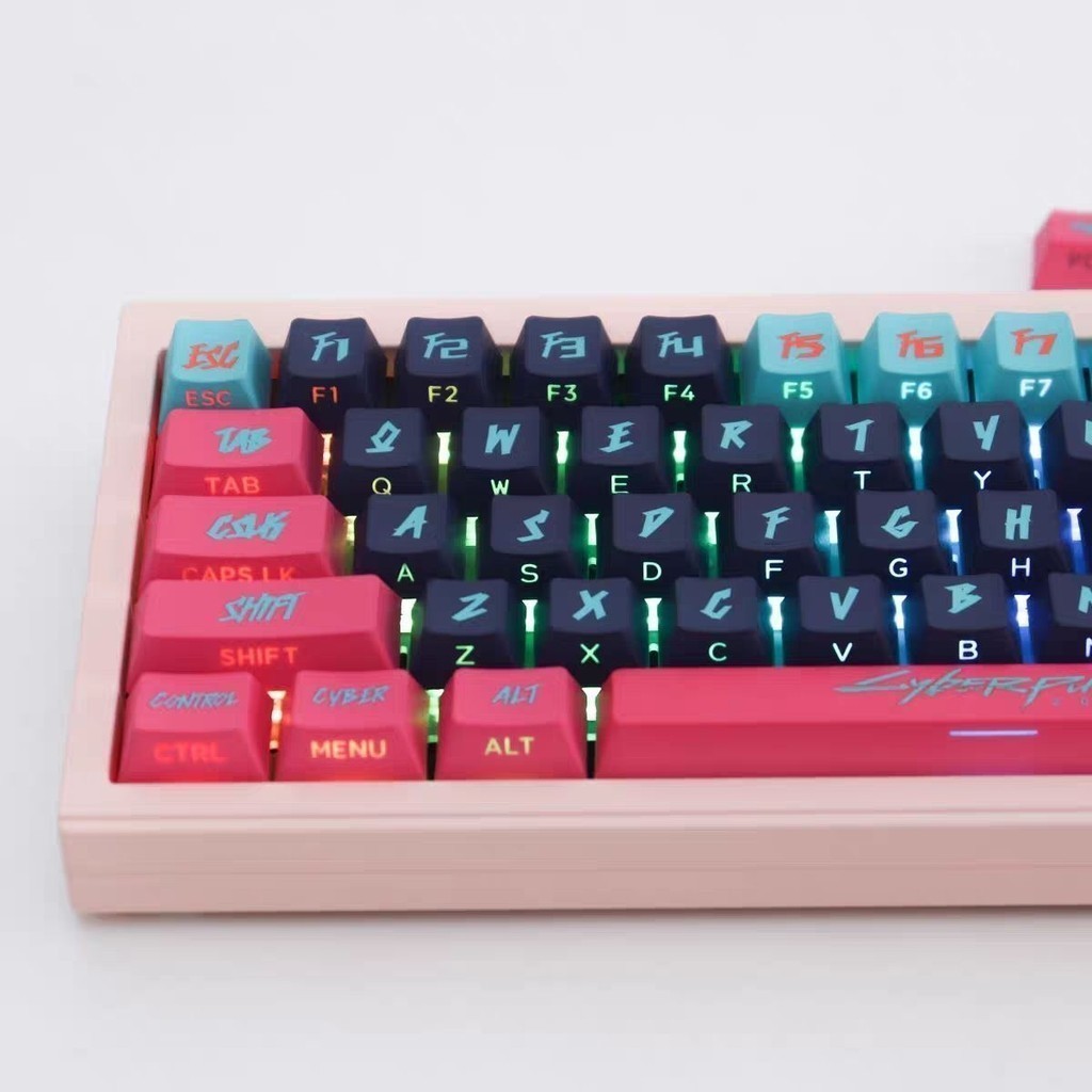Cyberpunk Translucent Keycap Letter Side-engraved Cherry Profile PBT ...