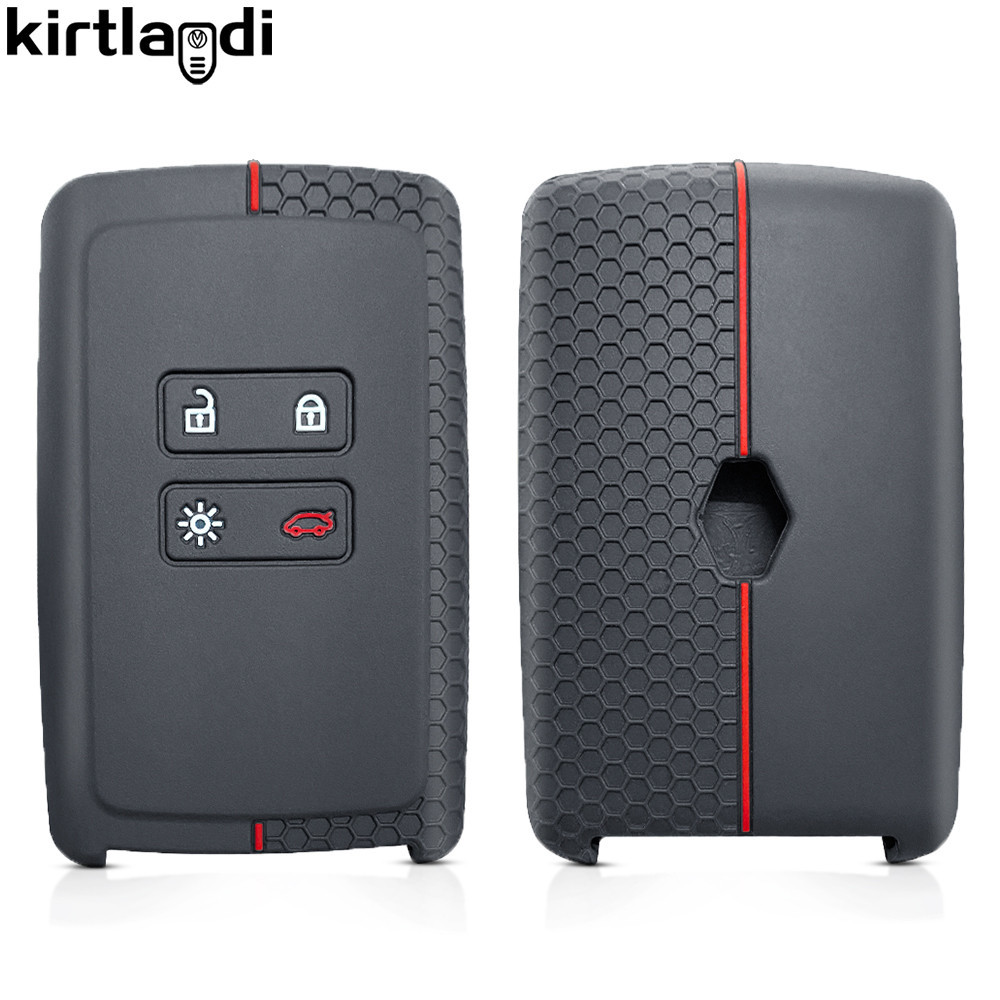 Custodia Silicone TPU Per Chiave Auto ONTTO Compatibile Con Renault E Dacia – Cover Protettiva Verde Con Bordo Dorato - 2