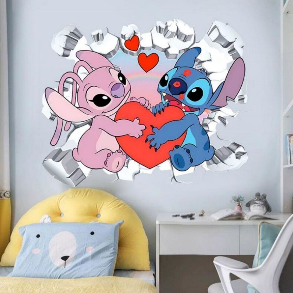 MINISO Cartoon Lilo & Stitch Wall Stickers For Kid's Room Kindergarten ...