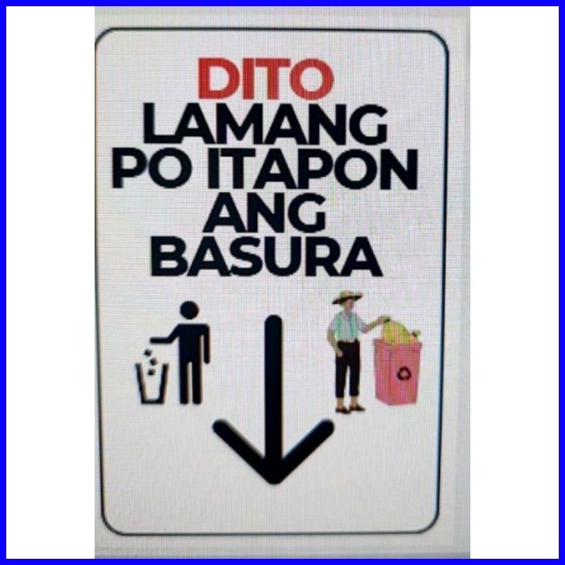 Bawal Magtapon ng Basura Dito Signage PVC Signage Sticker No Littering ...