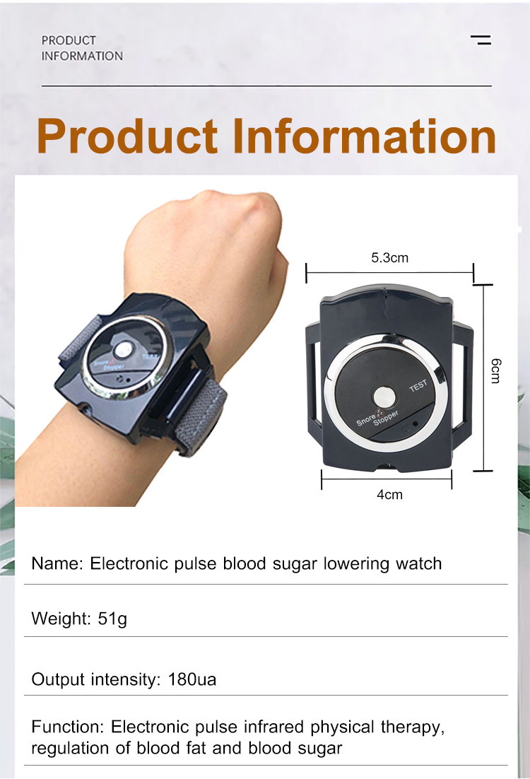 Electronic pulse blood sugar lowering watch Smart painless blood ...