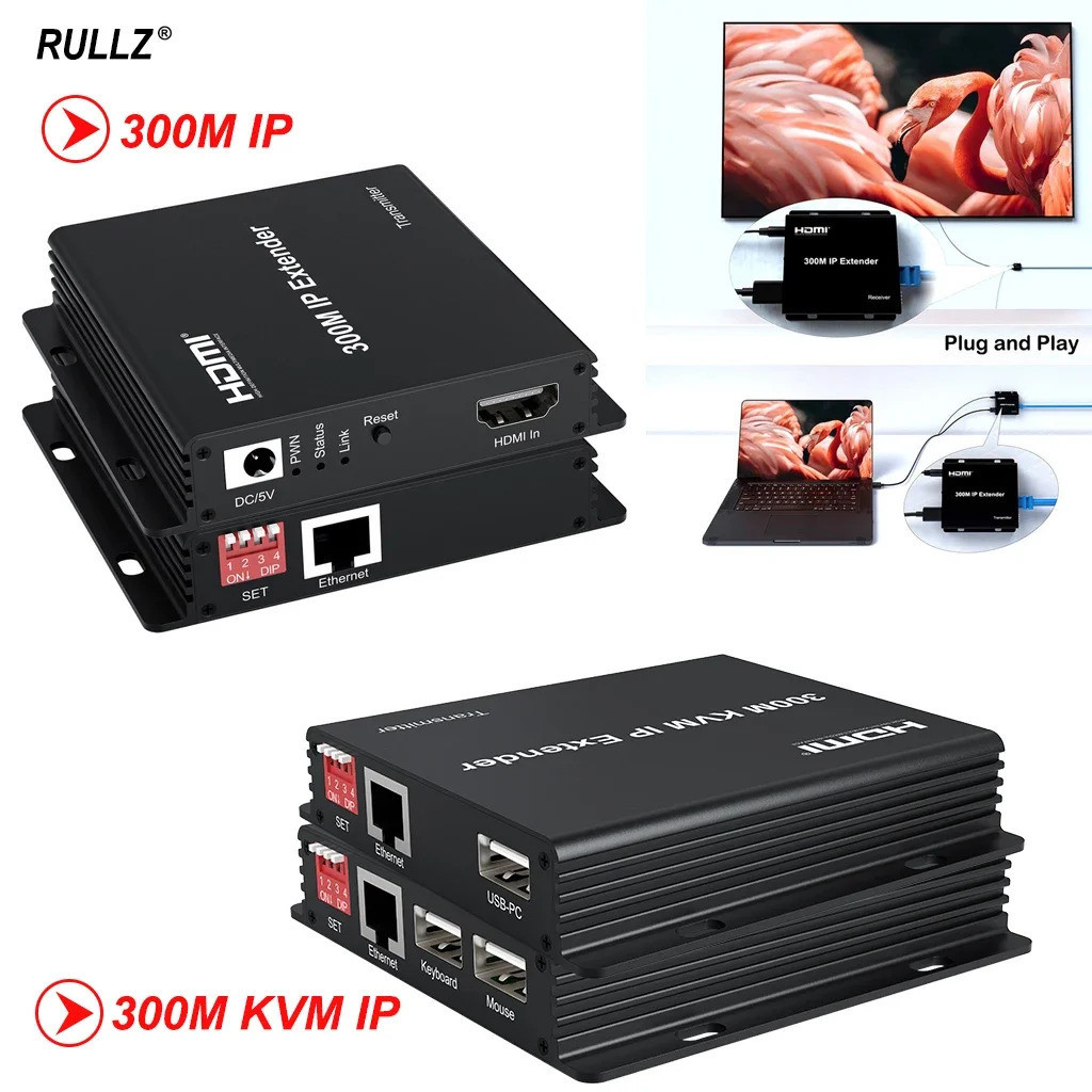 300M HDMI IP Extender Over Rj45 Cat5e Cat6 Cable Video