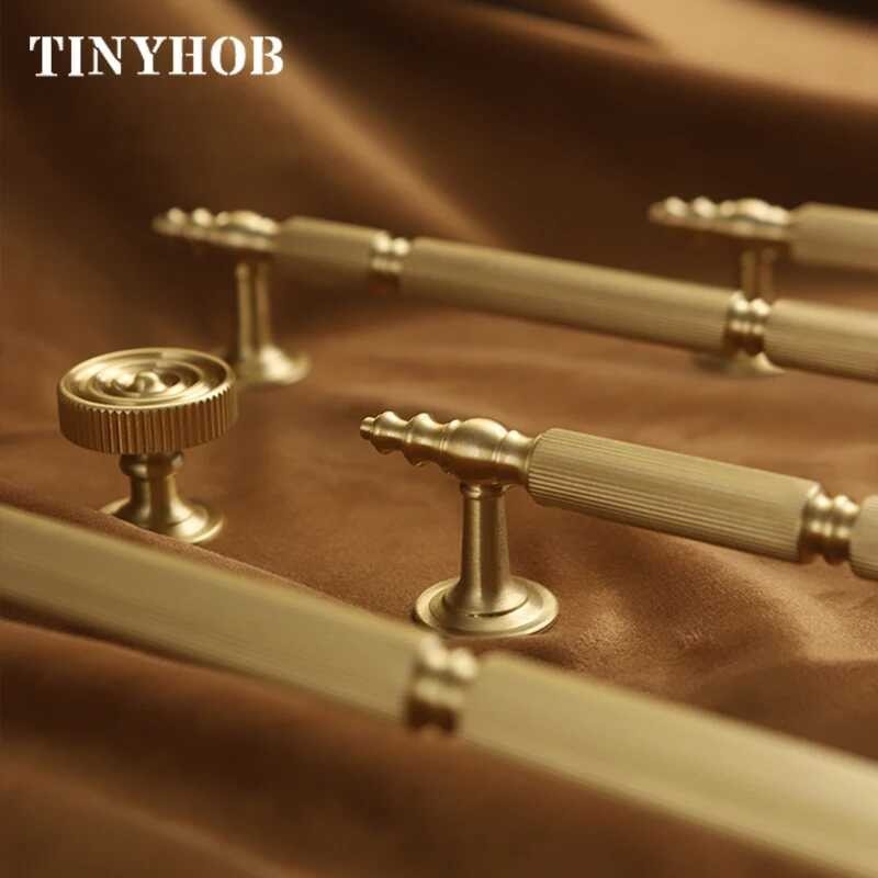 Grain/ e Vertical Design Solid Brass T Bar Drawer Pulls Kitchen Cabinet ...