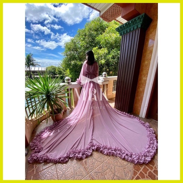Bridal Robe Ruffles Available in Various Colors(with inner) | Shopee ...