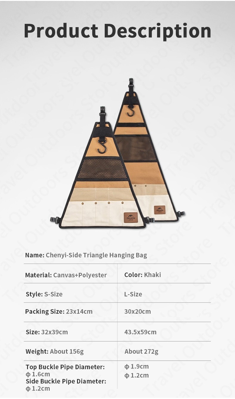Naturehike Side Triangle Storage Canvas Bag for Triangular Hanging Rack ...