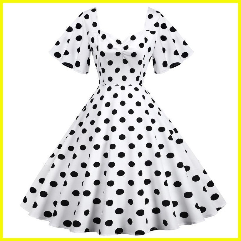 ☢ ⊕ 2023 Retro Summer Dresses Women Hepburn Style 50S 60S Vintage ...