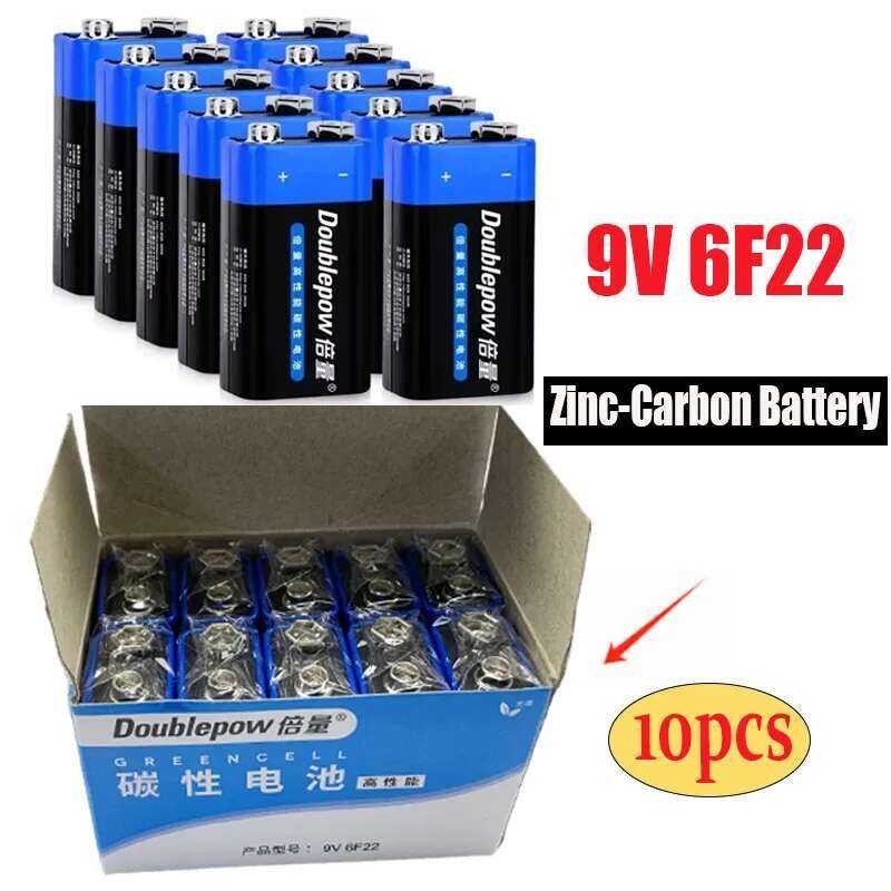 56 2025 New Doublepow 1-10Pcs 9 Volt Battery 9V Disposable Carbon ...