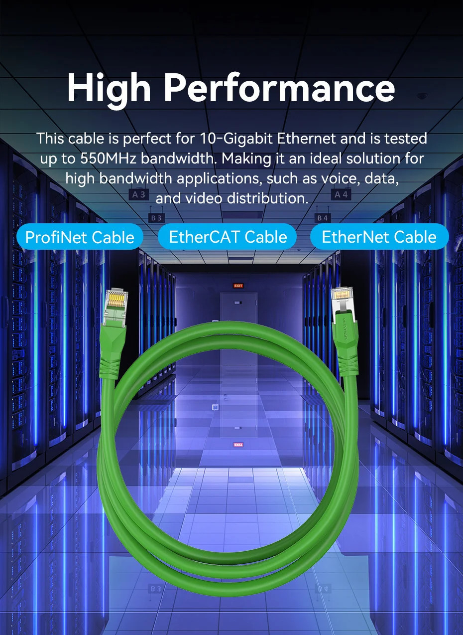 Vention Cat6A Bulk Ethernet Cable 10Gbps SFTP Cat 6A Patch Cord for ...