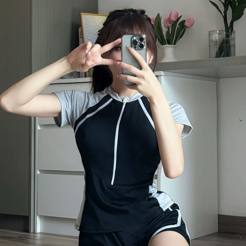 Split swimsuit women's training to cover the belly and look thin