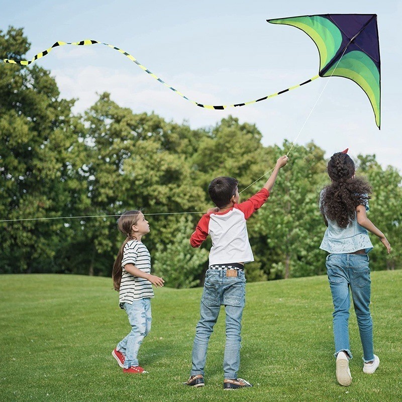 long-tailed rainbow kite with 50m string outdoor Sports grass beach ...