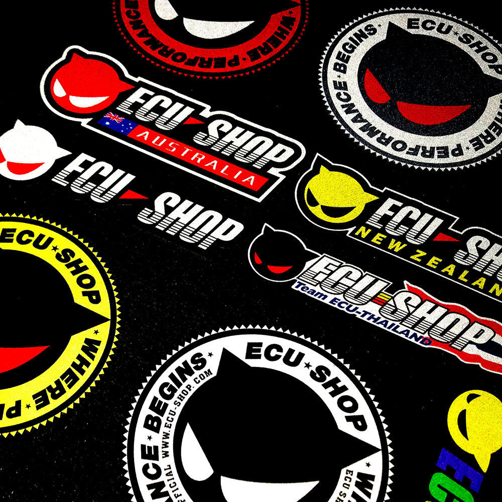 Laser ECU SHOP SET Sponsor Reflective Sticker Decor Motorcycle Helmet ...
