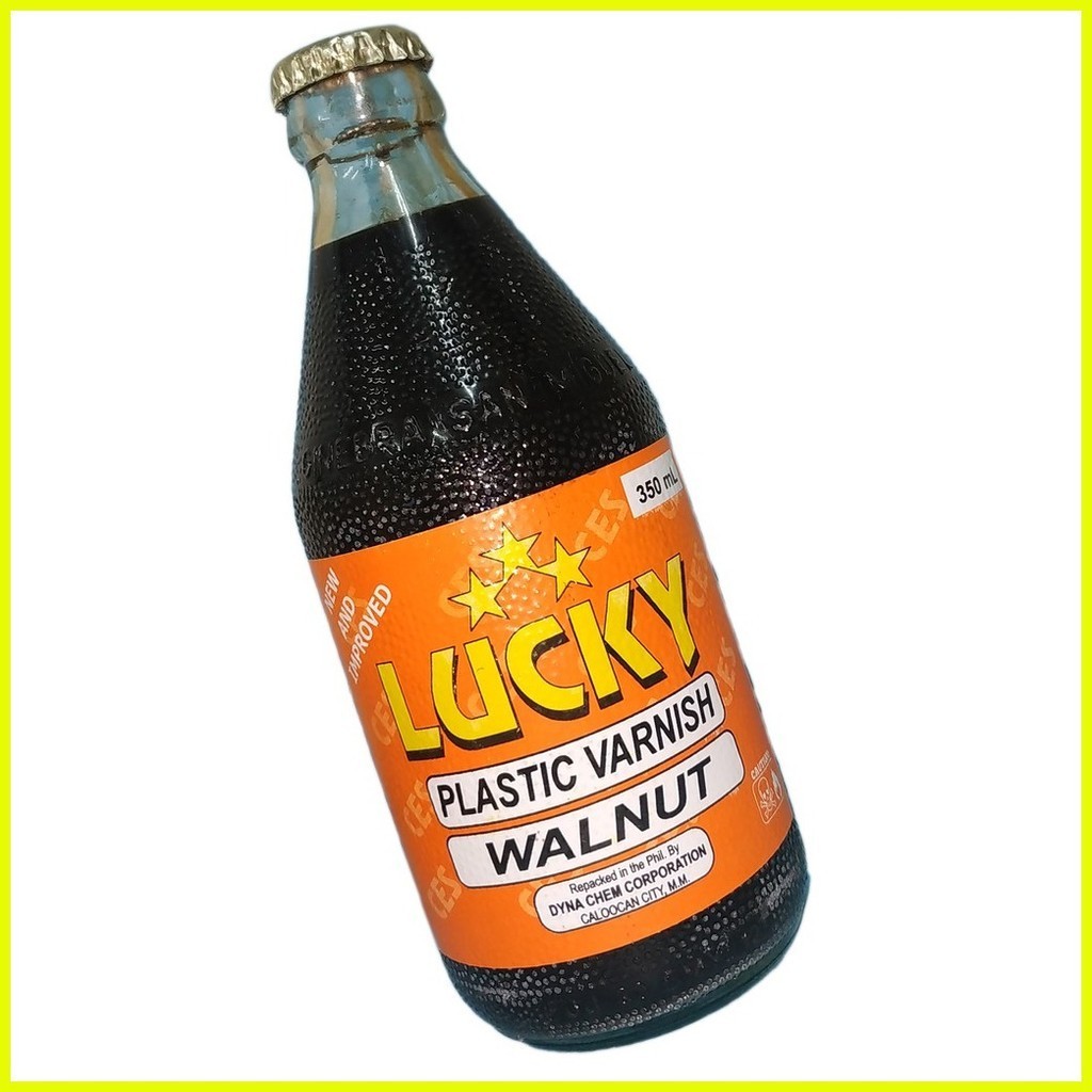 LUCK PLASTIC VARNISH ( WALNUT COLOR ) 1 BOTE 350ML WALLNUT WALL NUT WAL ...