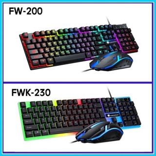 FIREWOLF FW200 FWK230 Rainbow LED mechanical feeling Gaming Keyboard ...