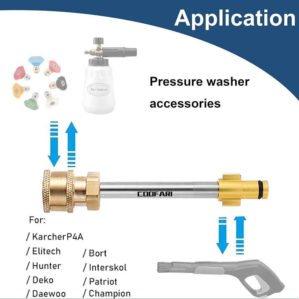 Pressure Washer Adapter 3600 PSI 1/4in Quick Disconnect Car Wash ...
