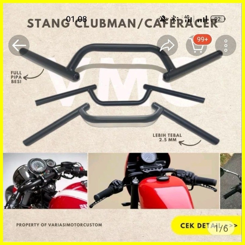 Original Accessories Handlebar clubman stir caferacer sprinter Long ...