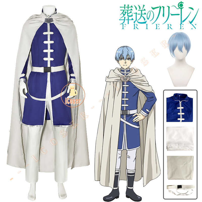 2 Himmel Cosplay Costume Wig Anime Frieren Beyond Journey's End Cloak ...