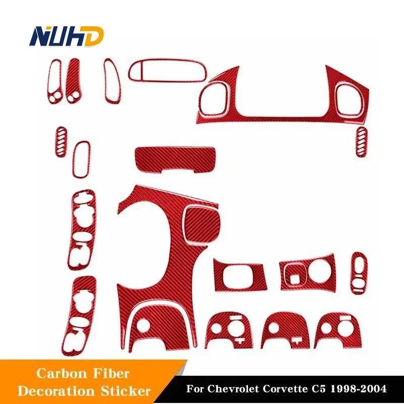 Fiber Car Carbon Red Stickers Para Sa Chevrolet Corvette C5 1998-2004 ...