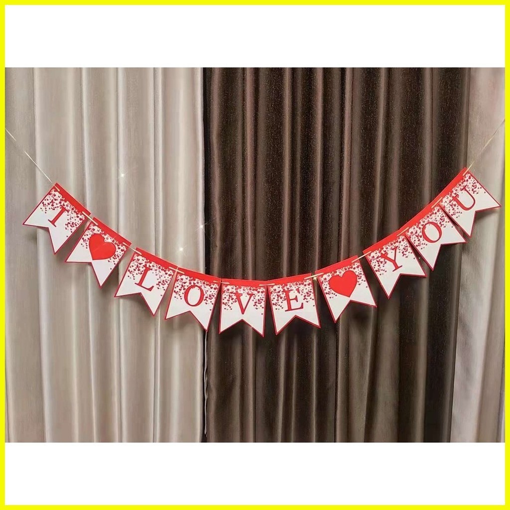 ⊕ ☪ Banner I LOVE YOU Red heart point Valentine's day Wedding love ...