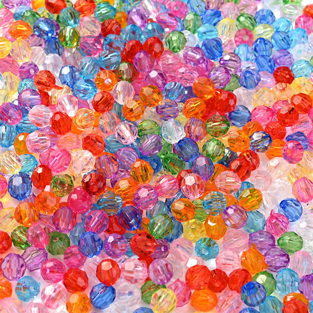 300Pcs 6mm AB Color Acrylic Beads Angular Loose Spacer Beads For ...