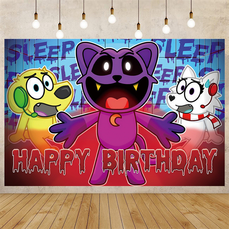 Smiling Critters Birthday Decoration Banner Backdrop For Photography ...