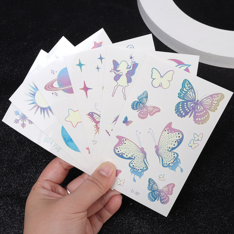 Luminous Tattoo Stickers - Nighttime Glowing Stickers - Temporary ...