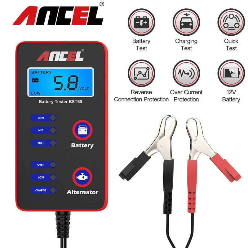 ANCEL Bst60 ≡ 6V 12V 24V Charger Digital Analyzer With Charging Test ...