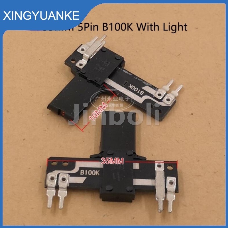 2PCS SC158N 35MM Straight Slide Potentiometer Resistor B100K With Red ...
