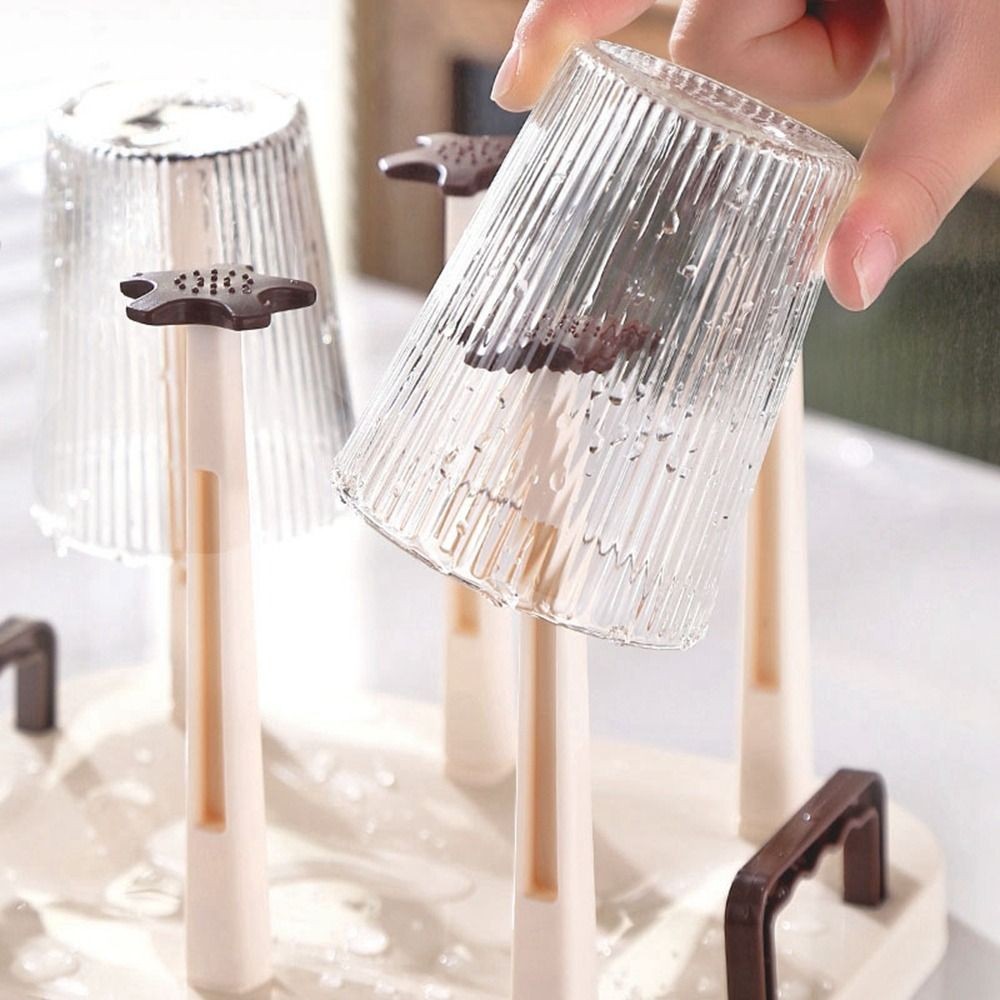 Plastic Cup Drying Rack Upside-Down Large Capacity Glass Cup Storage ...