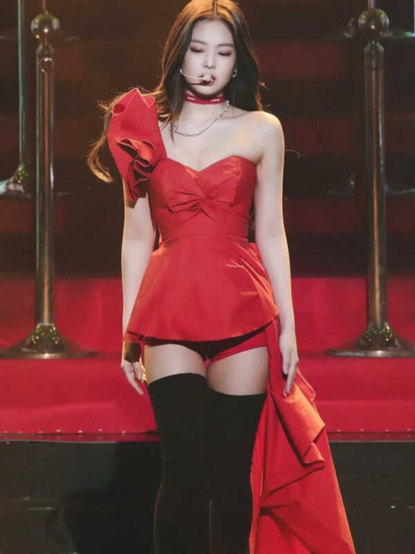 Kpop red dress best sale