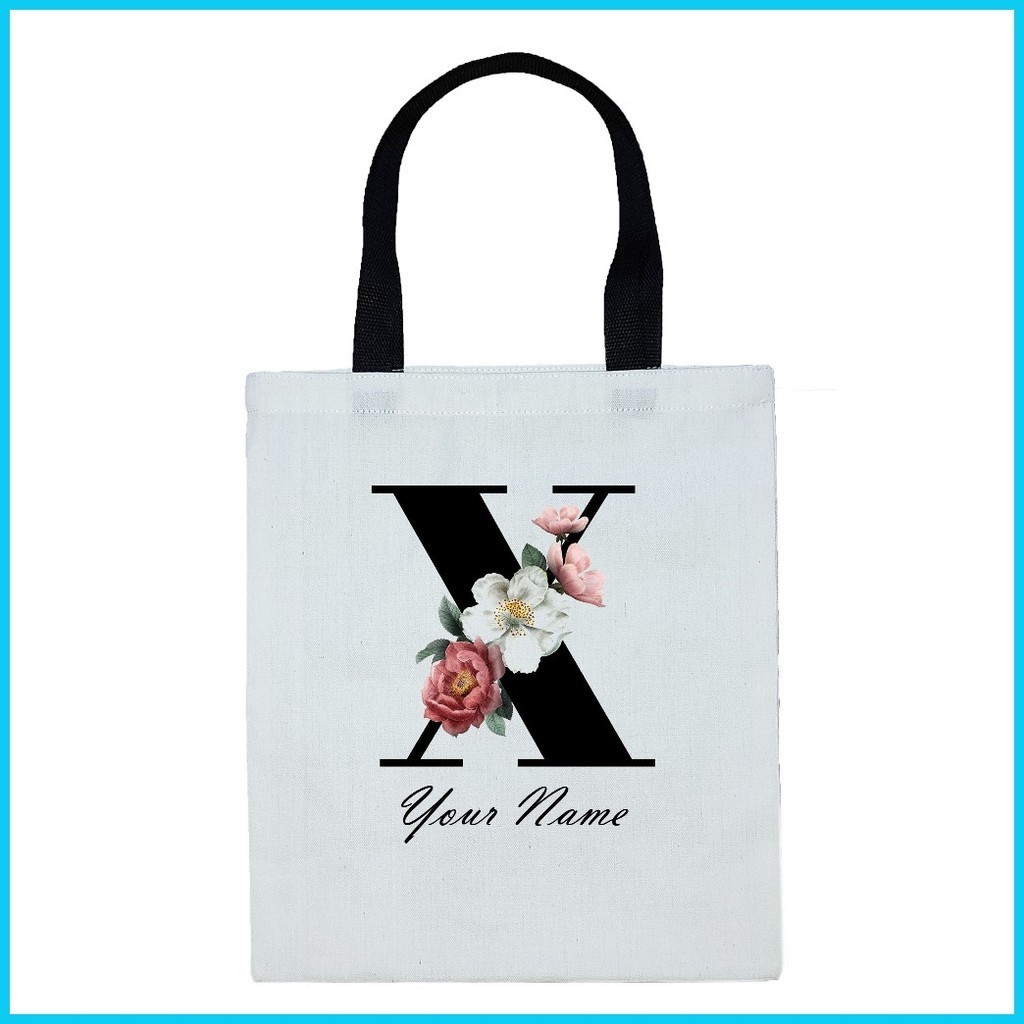 CUSTOMIZED CANVAS TOTE BAG NAME INITIALS 1