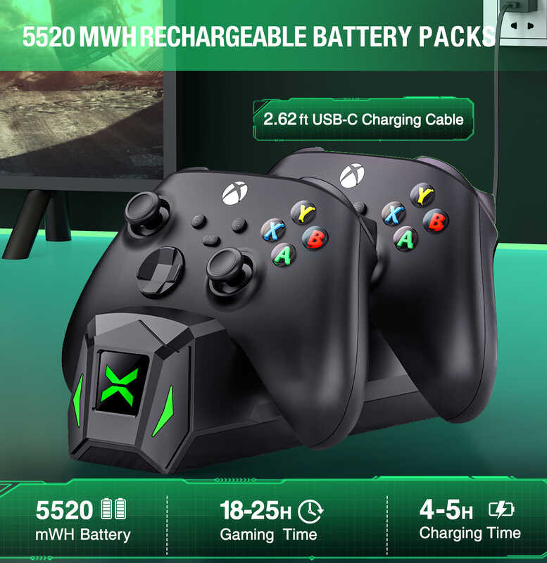 Fast Dual Charger For Xbox One X/S/Elite Xbox Series X/S Wireless ...