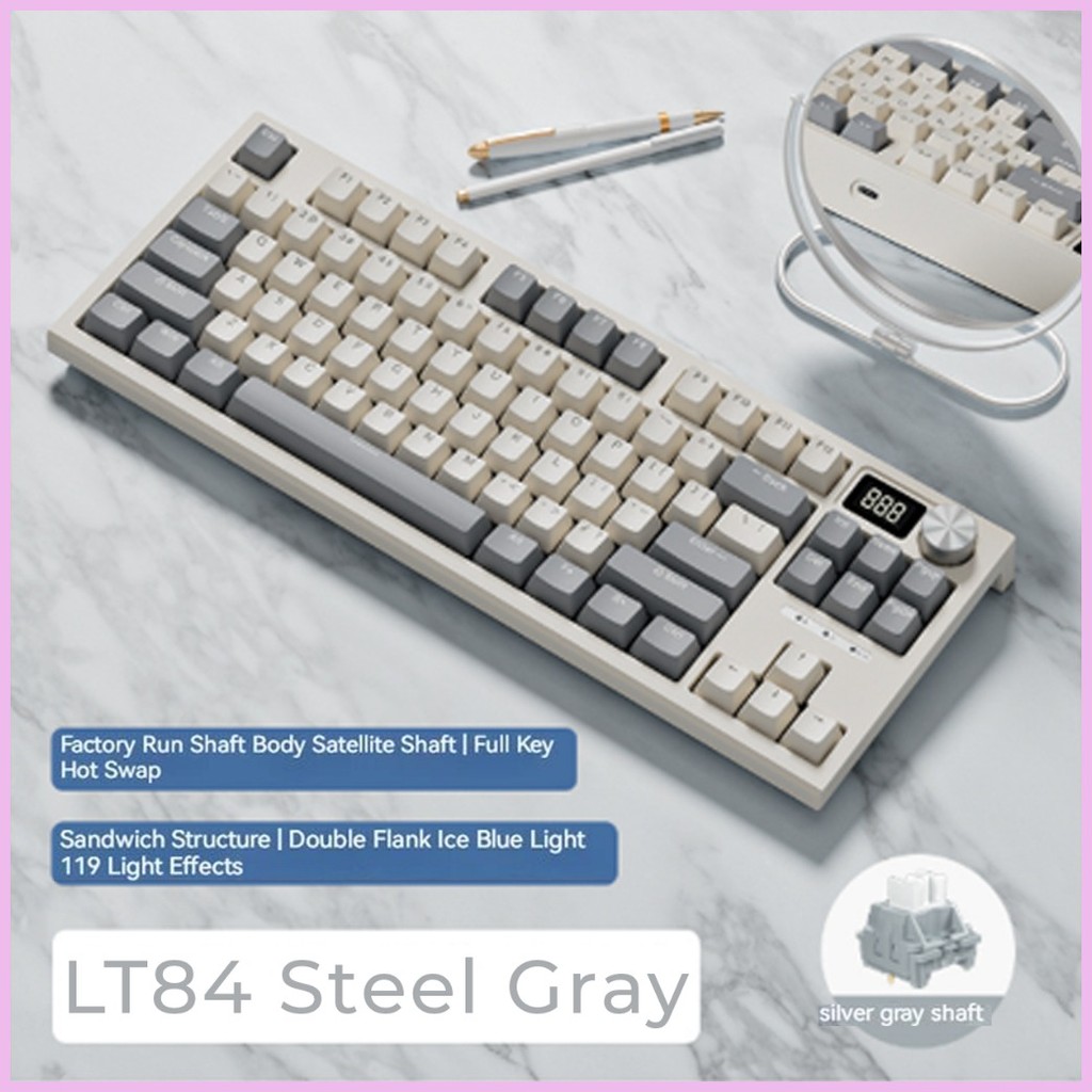 Langtu LT84 84 Keys Tri-Mode Wired Hot-swappable Mechanical Keyboard ...