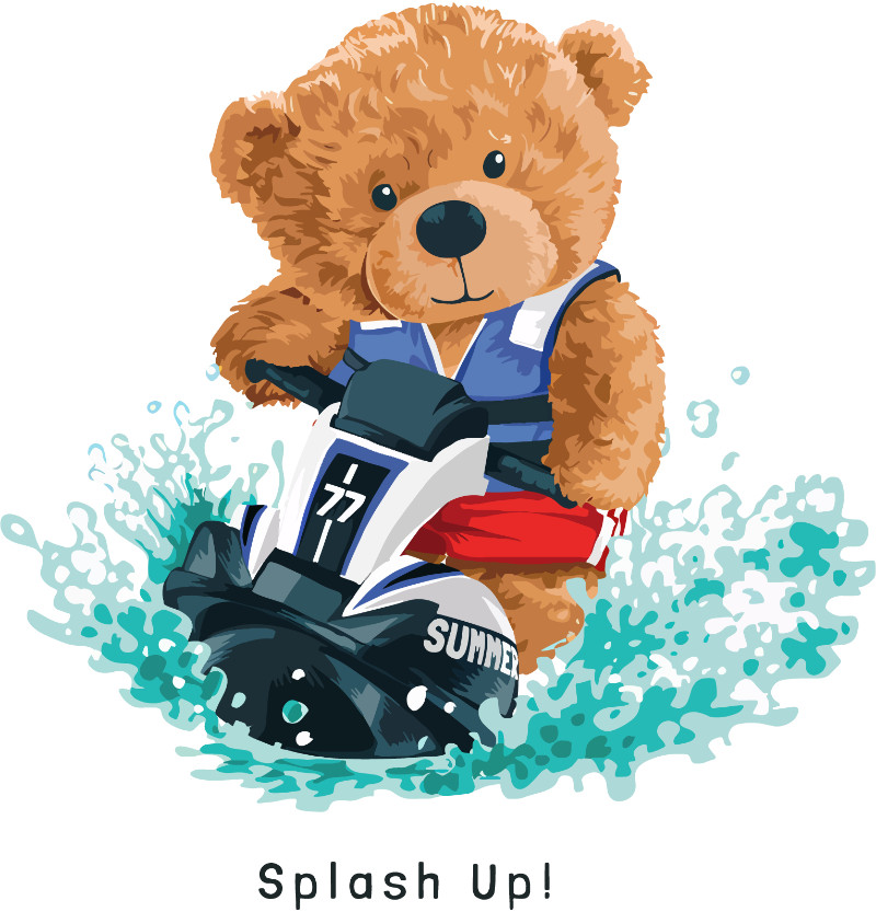 Hot selling teddy bear cartoon, heat transfer printing, hot stamping ...
