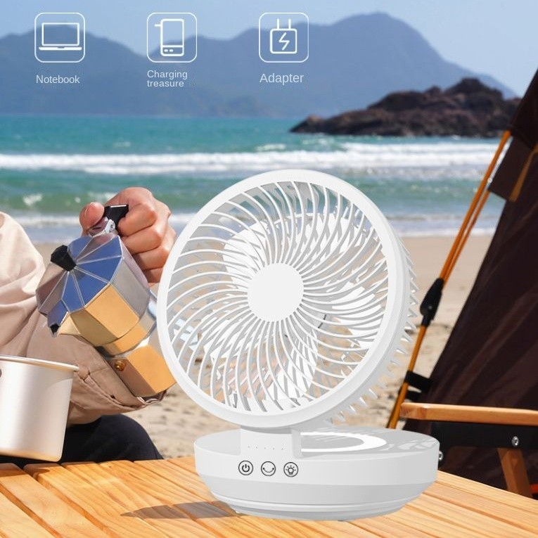 USB Rechargeable Floating Ran Strong Wind Desktop Fan Dormitory Ultra ...