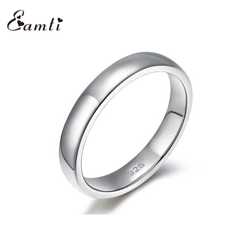 EAMTI Fede nuziale da donna in argento Sterling 925 con zirconia