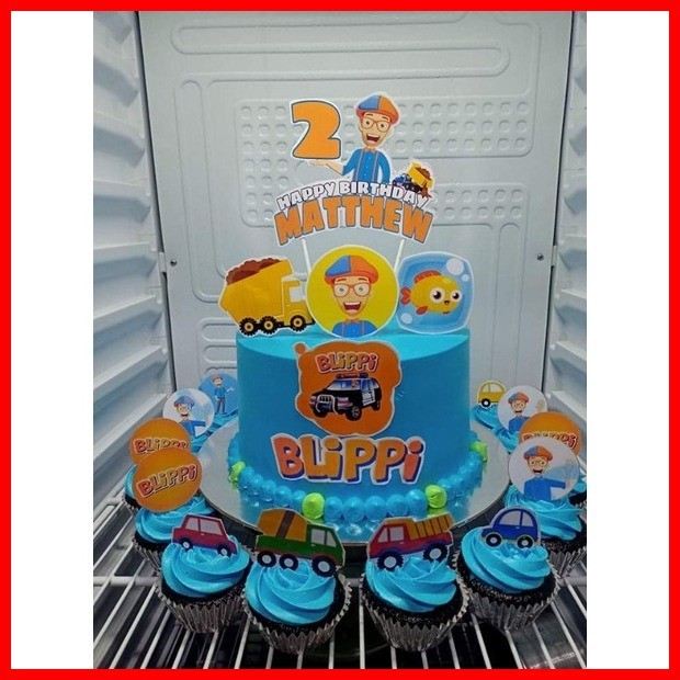 ๑ ☂ ZOMVI Blippi theme cake topper set(Customized) | Shopee Philippines