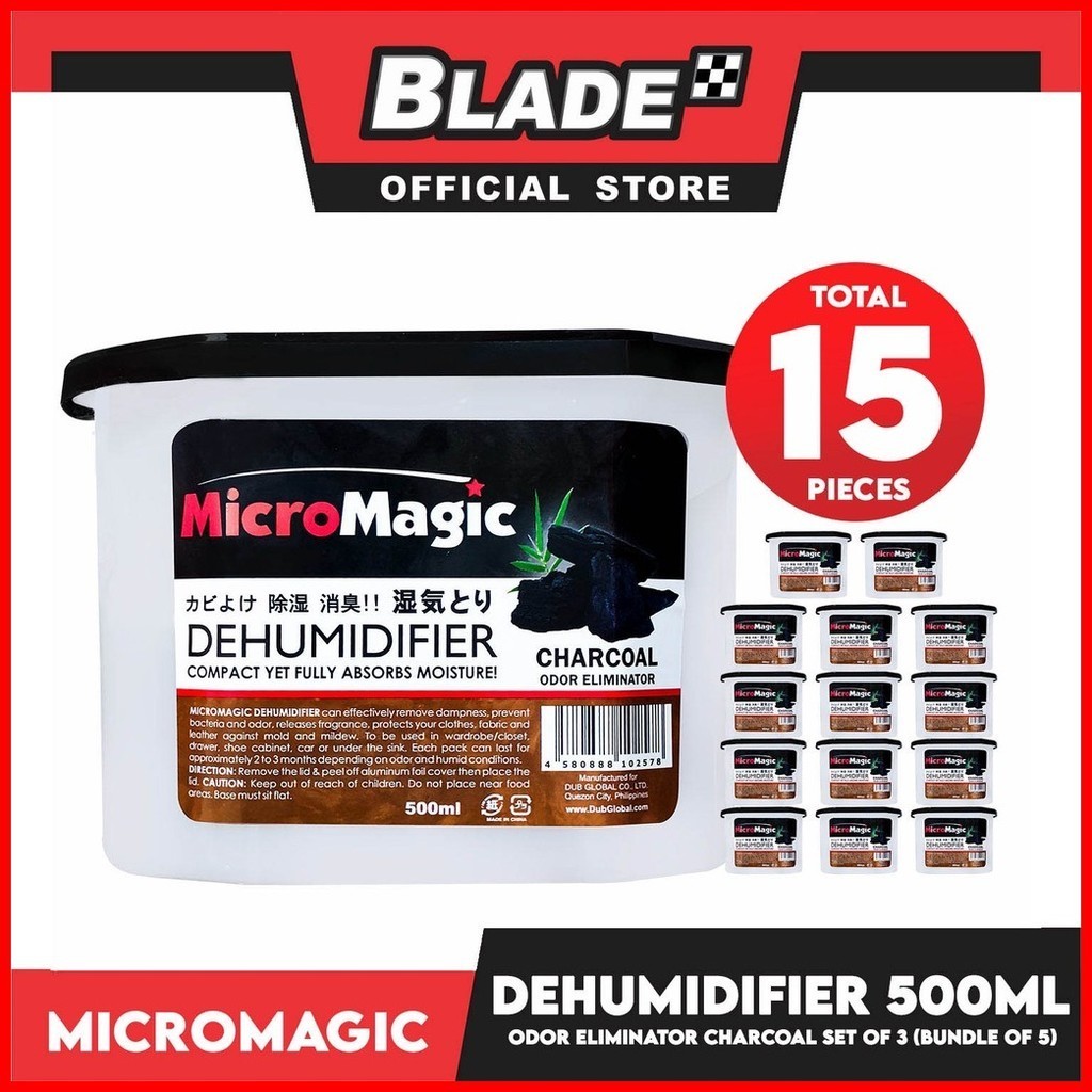 15pcs Micromagic Dehumidifier 500ml (Charcoal) Eliminates Musty Odor