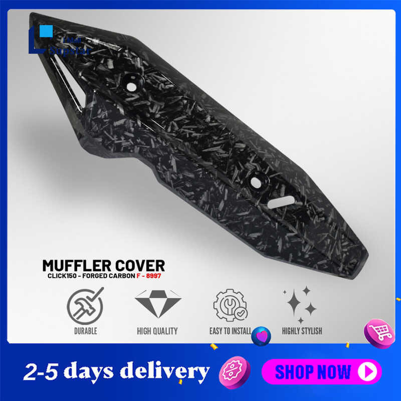 Honda Click 125i 150i V2 V3 Muffler Glossy Hydro Dip Forged Carbon Exhaust Pipe Heat Guard Cover 0034