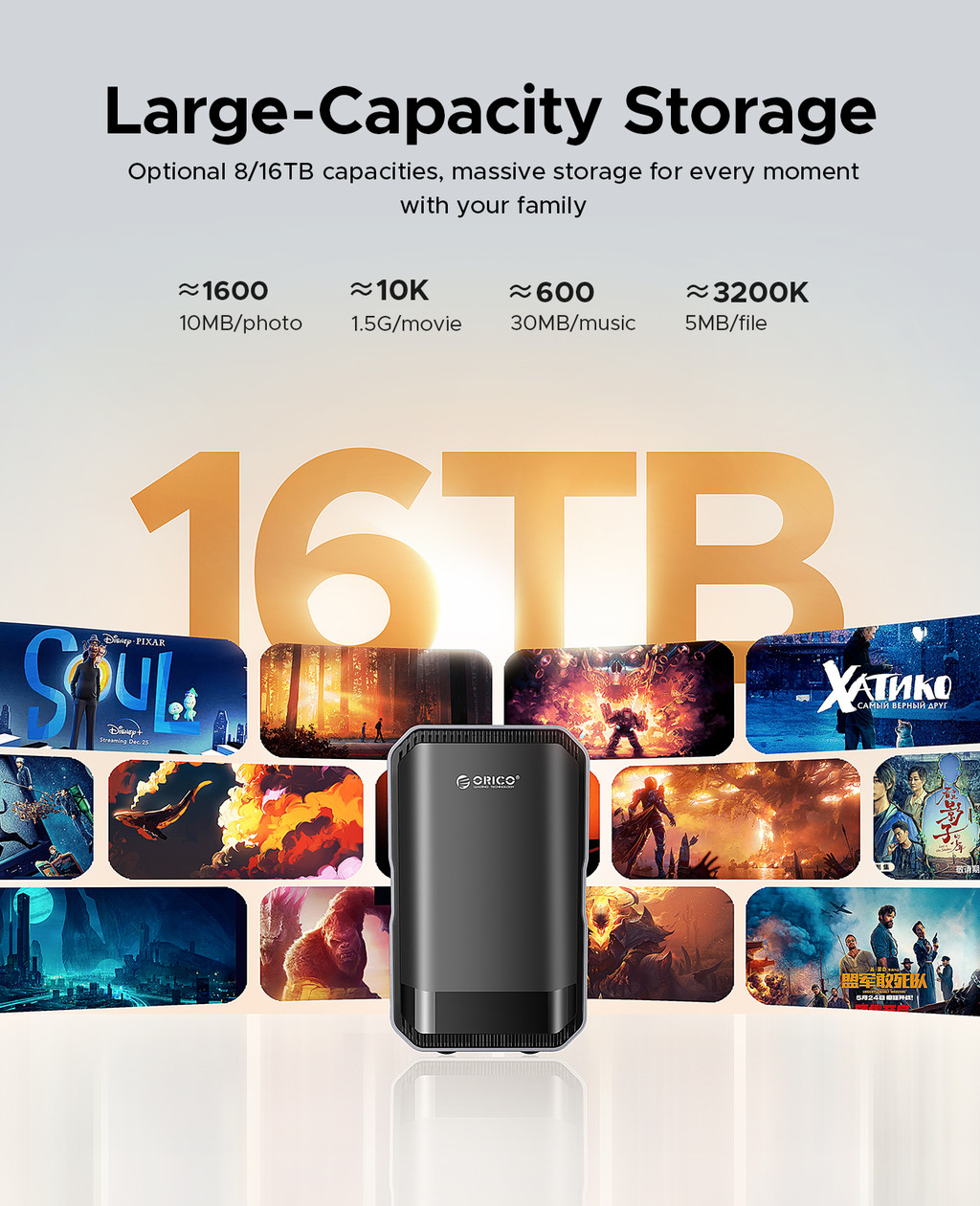 ORICO Home Storage NAS Multimedia Center Built-in Hard Drive Data ...