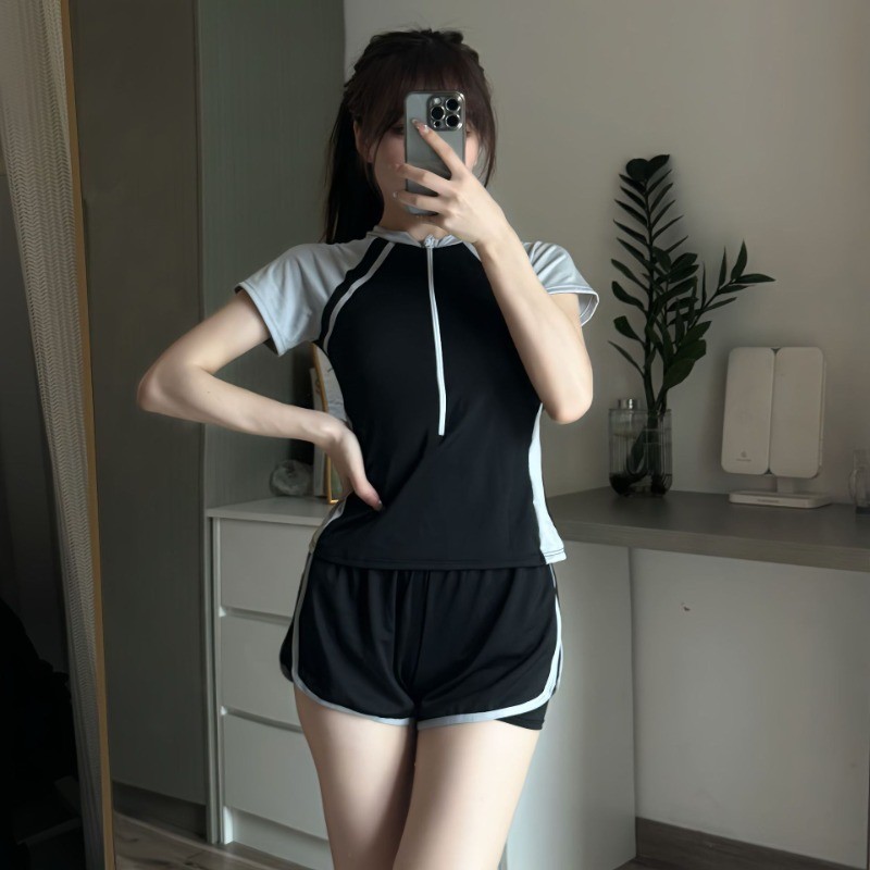 Split swimsuit women's training to cover the belly and look thin