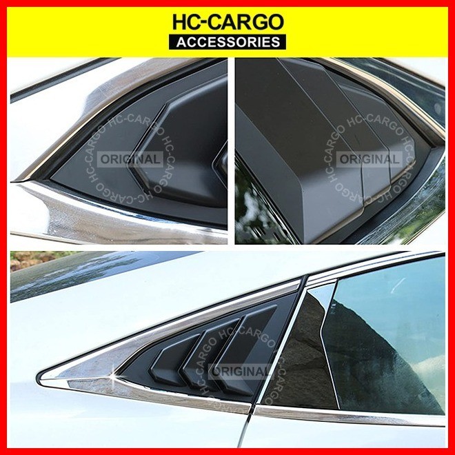 ☃ Honda City GM6 2014 - 2019 MUSTANG Black Rear Side Louver Cover ...