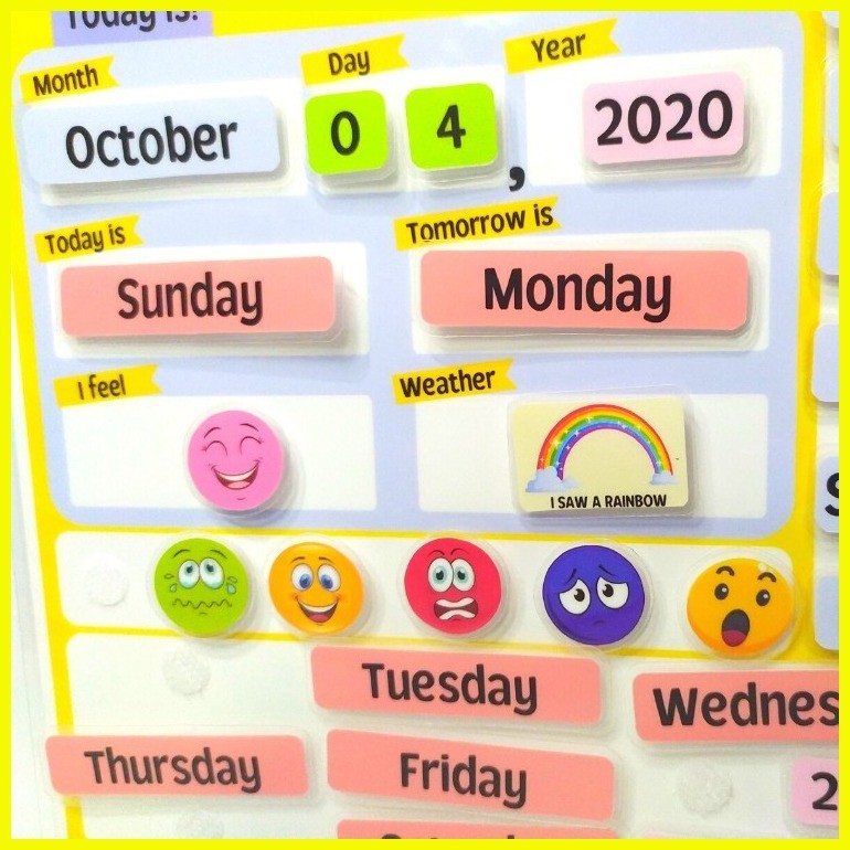 My Daily Calendar A4 Size/ Calendar for Kids / Laminated Chart / Kid's ...
