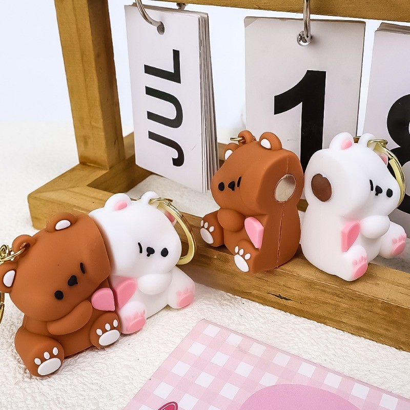 1Pair Creative Cute Cartoon Puppy Magnet Suction Keychain- High Quality ...