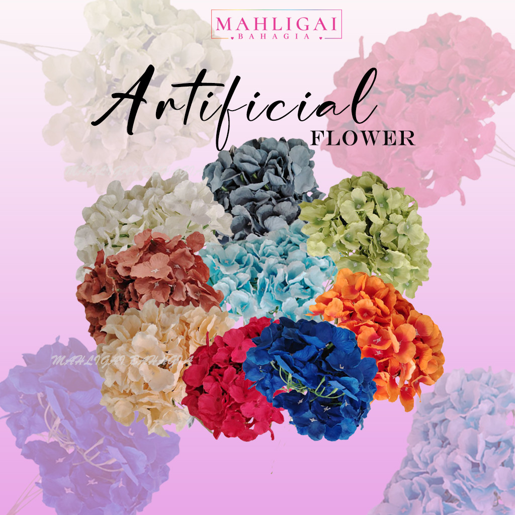ARTIFICIAL HYDRANGEA FLOWER/WEDDING FLOWER/BUNGA HANTARAN FLOWER ...