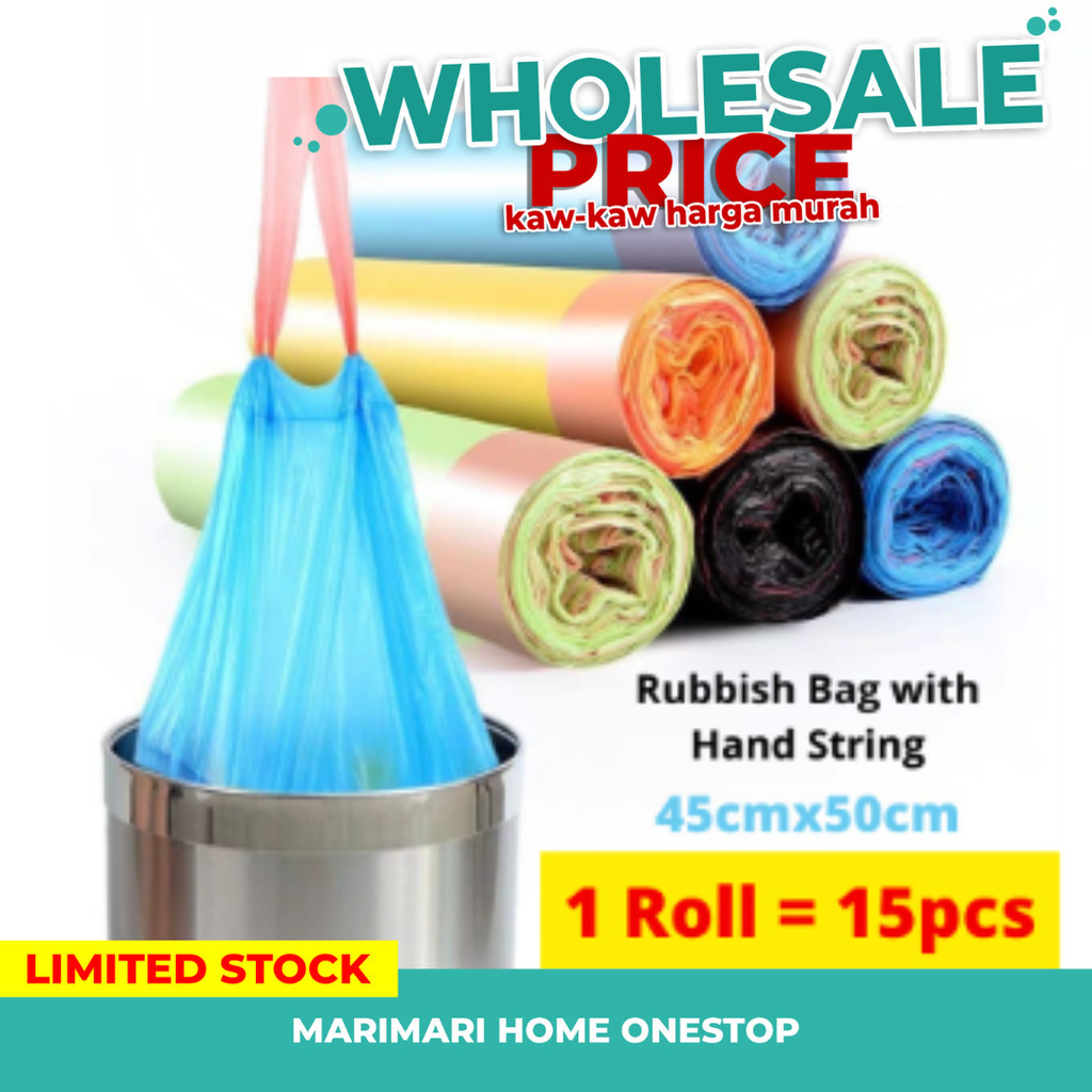 Rubbish Bag With String Home Garbage Bags Office Cleaning Trash Rope ...