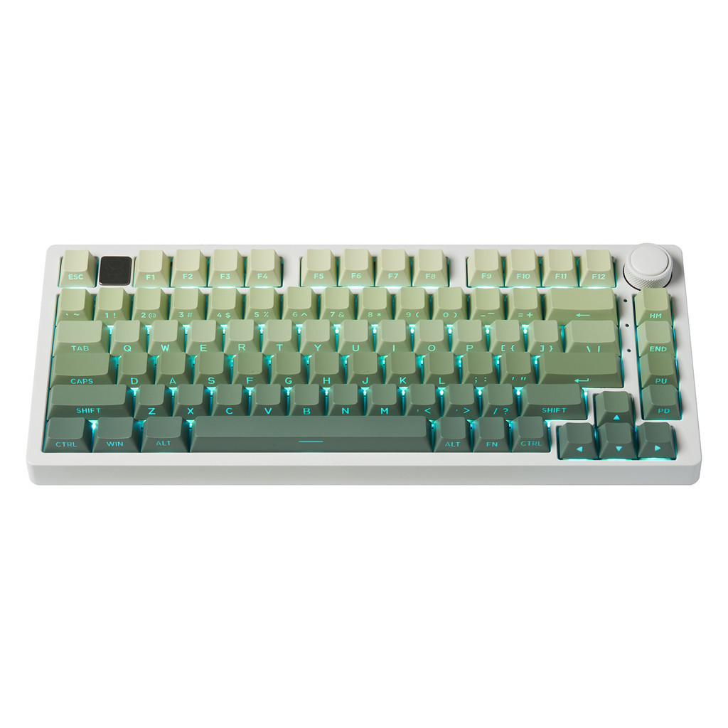 133 Keys Gradient Matcha Green keycaps Side print Light Through Double ...