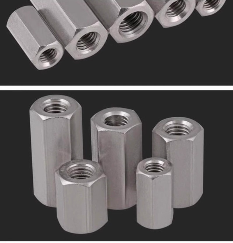 [XSP] 304 Stainless Steel Extension Nut Cylindrical Nut Screw Rod Tooth ...