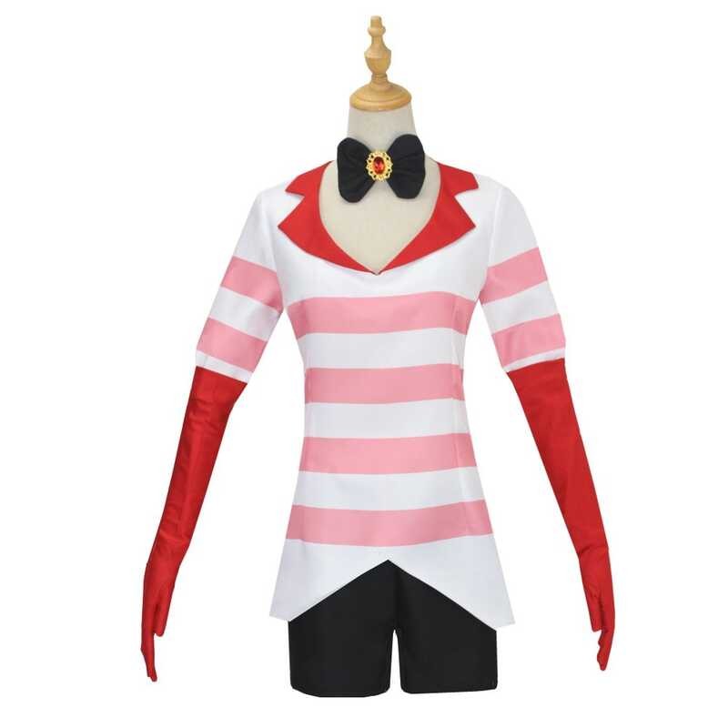 Hell Inn cosplay Angel DUST red and white striped dress cosplay cosplay ...