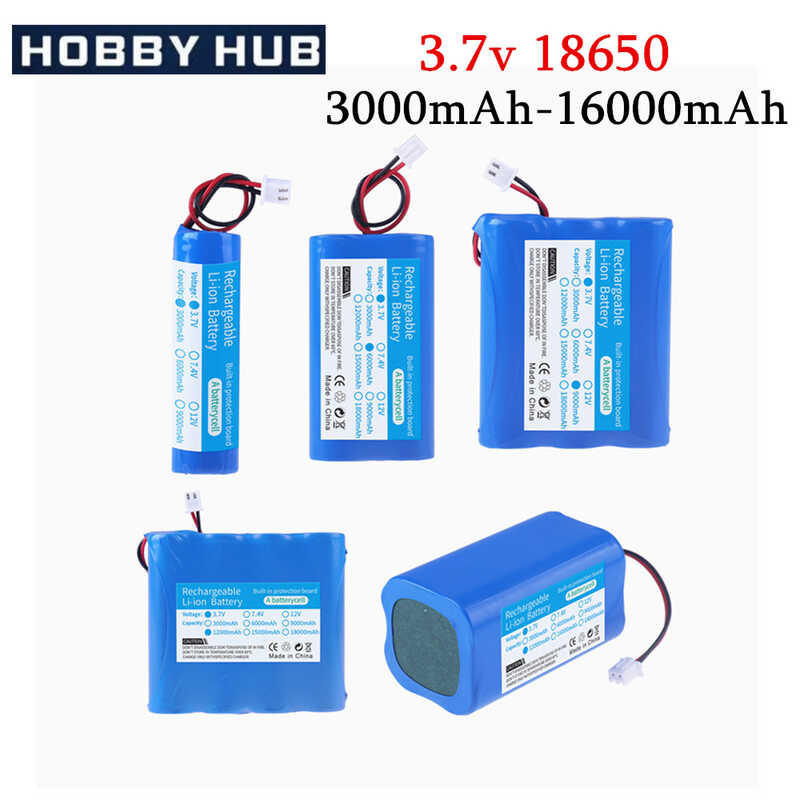 Batería de litio recargable 2S1P, enchufe de XH2.54 2P, 7,4 V, 3500mAh, 18650, ampliamente